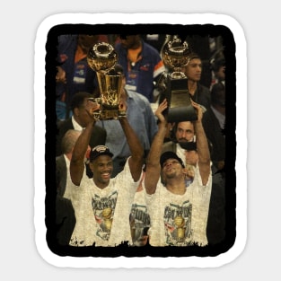 David Robinson vs Tim Duncan, Celebrating Their 1999 NBA Championship. Sticker